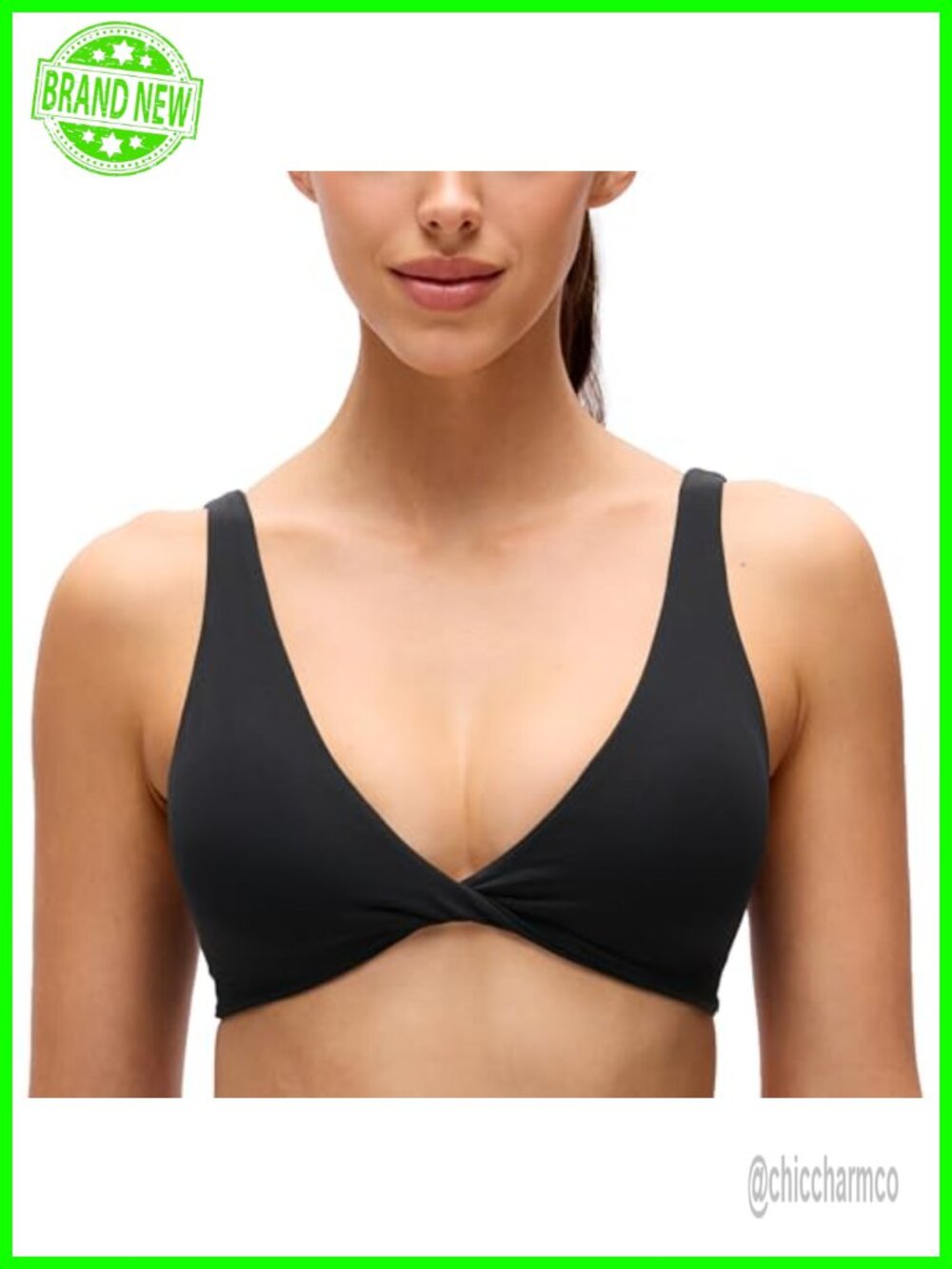 Butterluxe Twist Deep V Neck Yoga Sports Bra Light Support